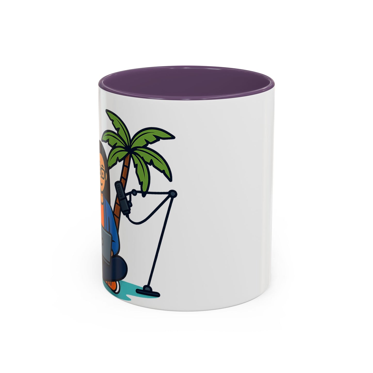 Island Podcast Coffee Mug Tropical Podcaster Illustration Ceramic Accent Mug