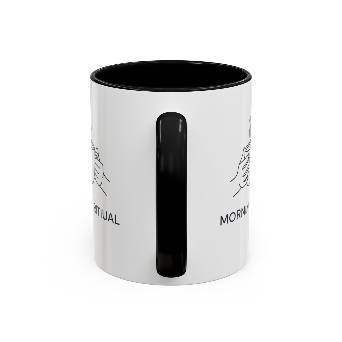 “Morning Ritual” Ceramic Coffee Mug, 11oz Accent Cup