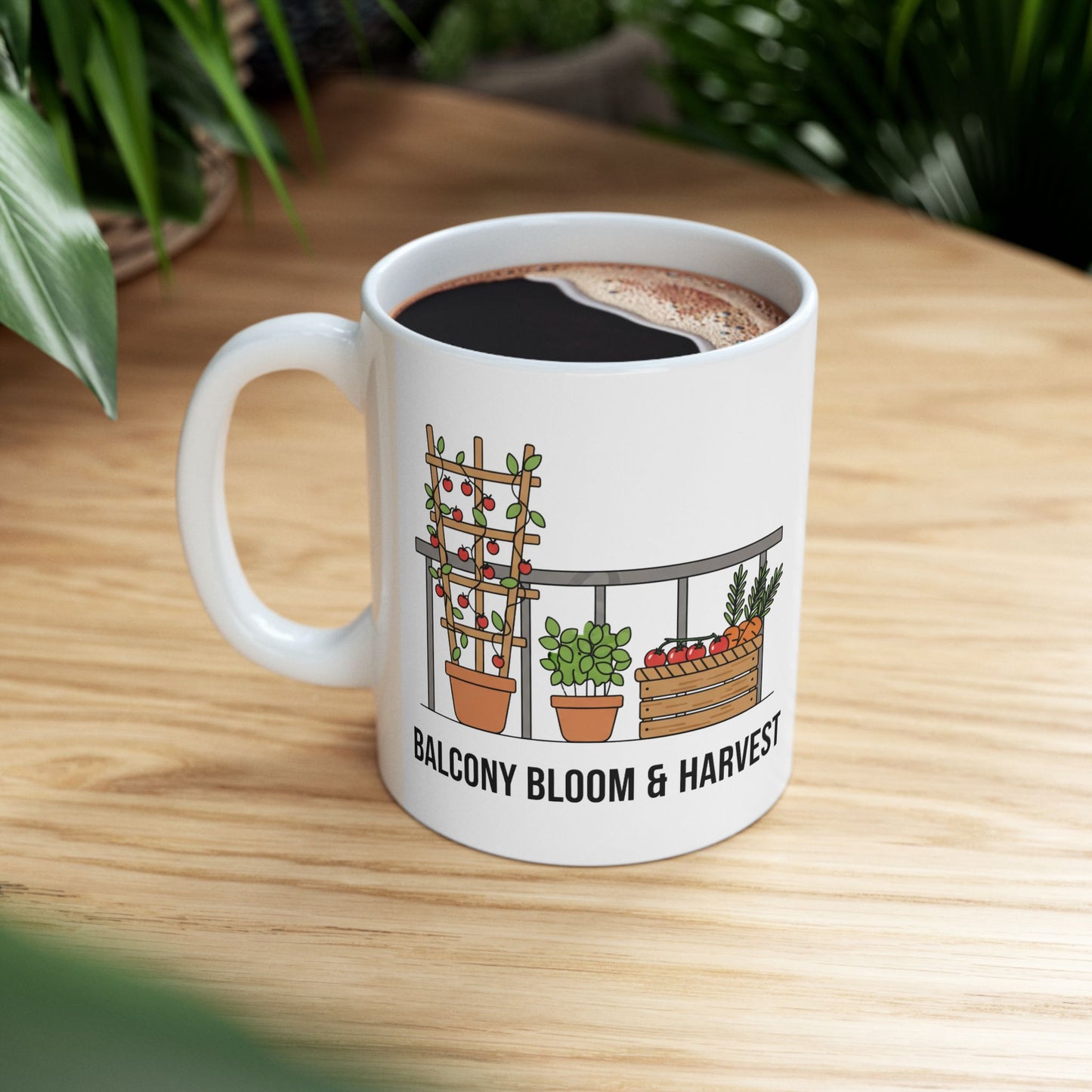 Farmers Market Harvest Mug Rustic Produce Stand Ceramic Coffee Cup