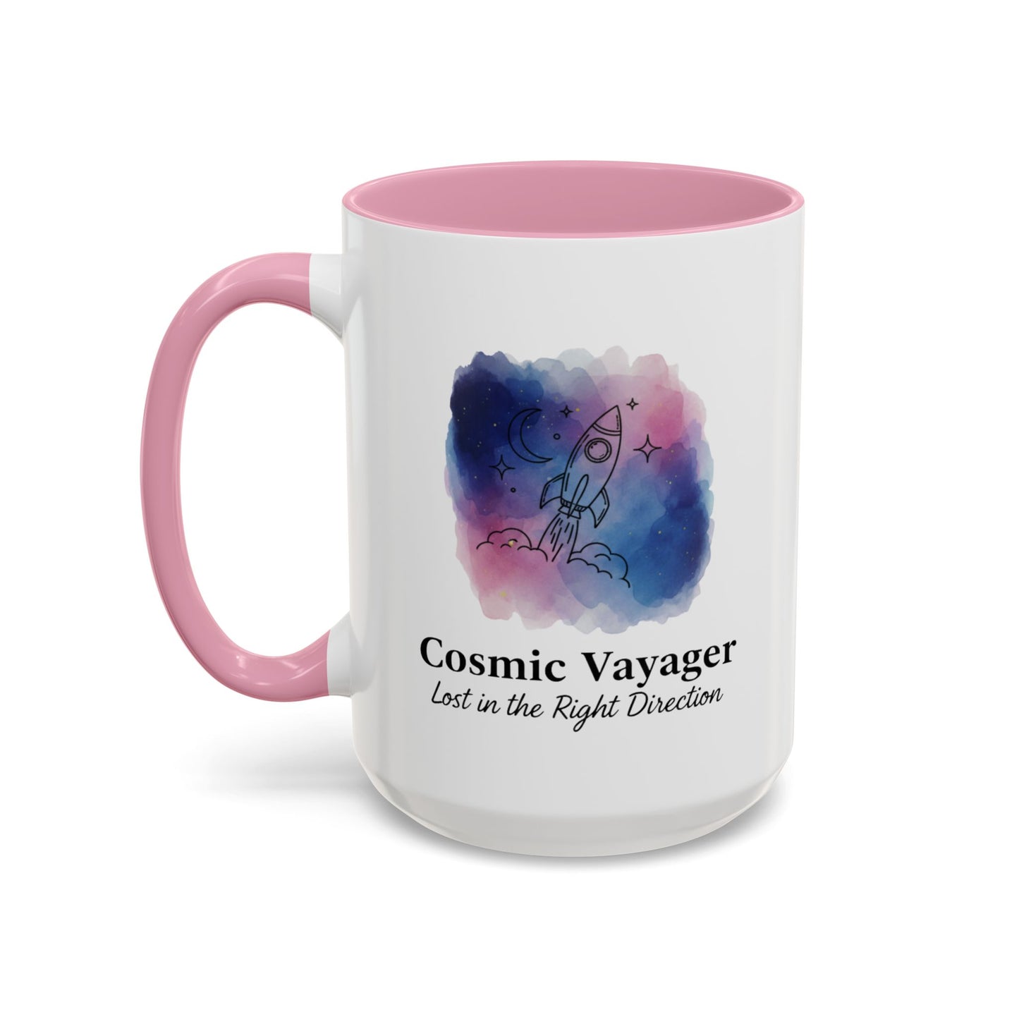 Cosmic Voyager Ceramic Coffee Mug – Space Rocket Art