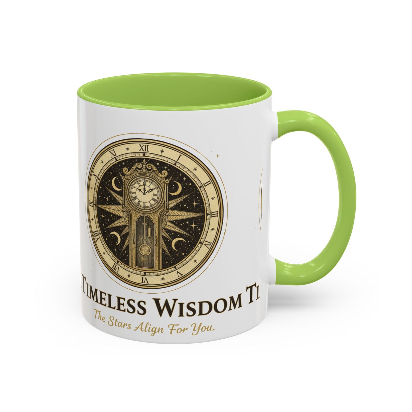 Vintage Celestial Clock Ceramic Coffee Mug | Timeless Wisdom Gift