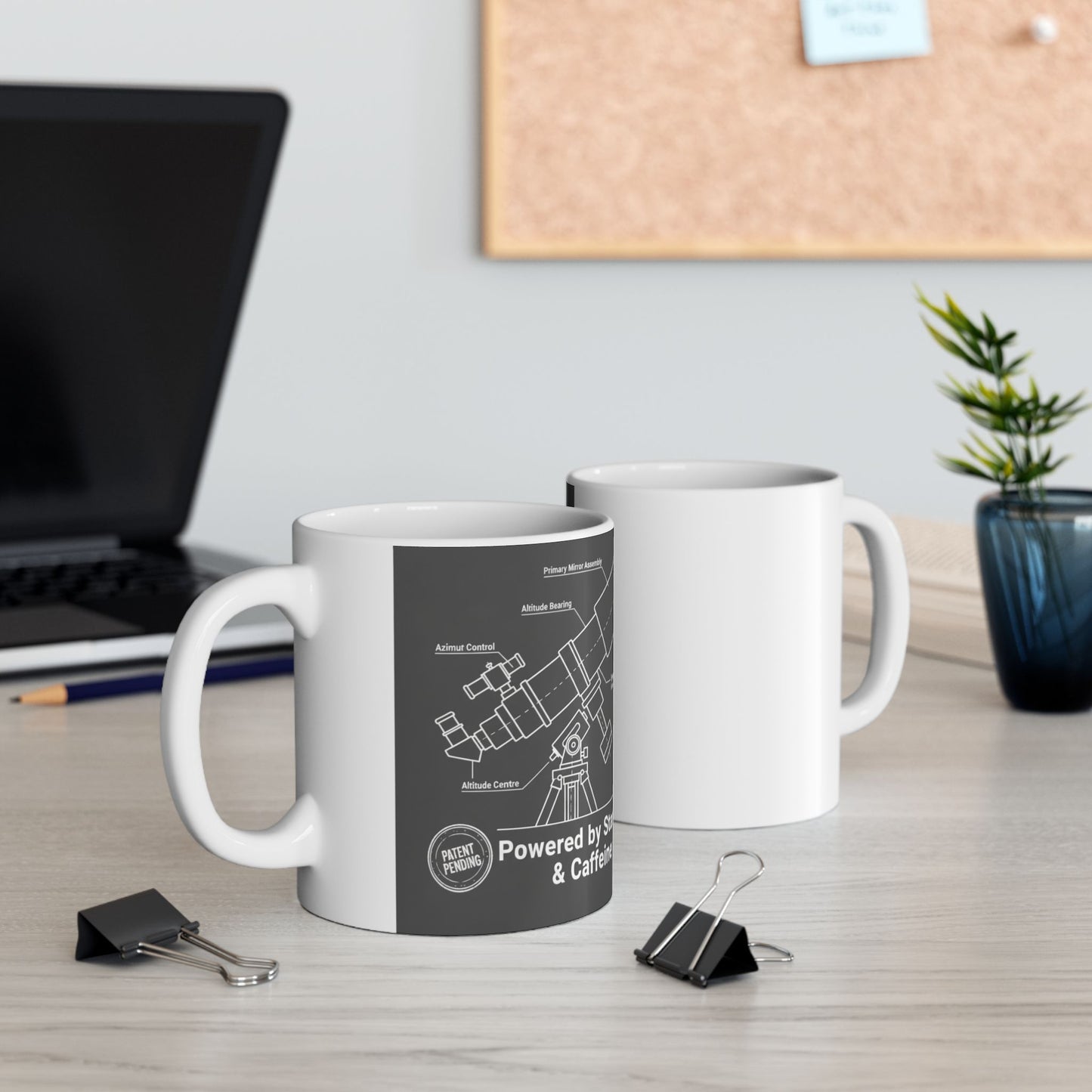 Astronomy Blueprint Coffee Mug Hubble Telescope Diagram Ceramic Mug