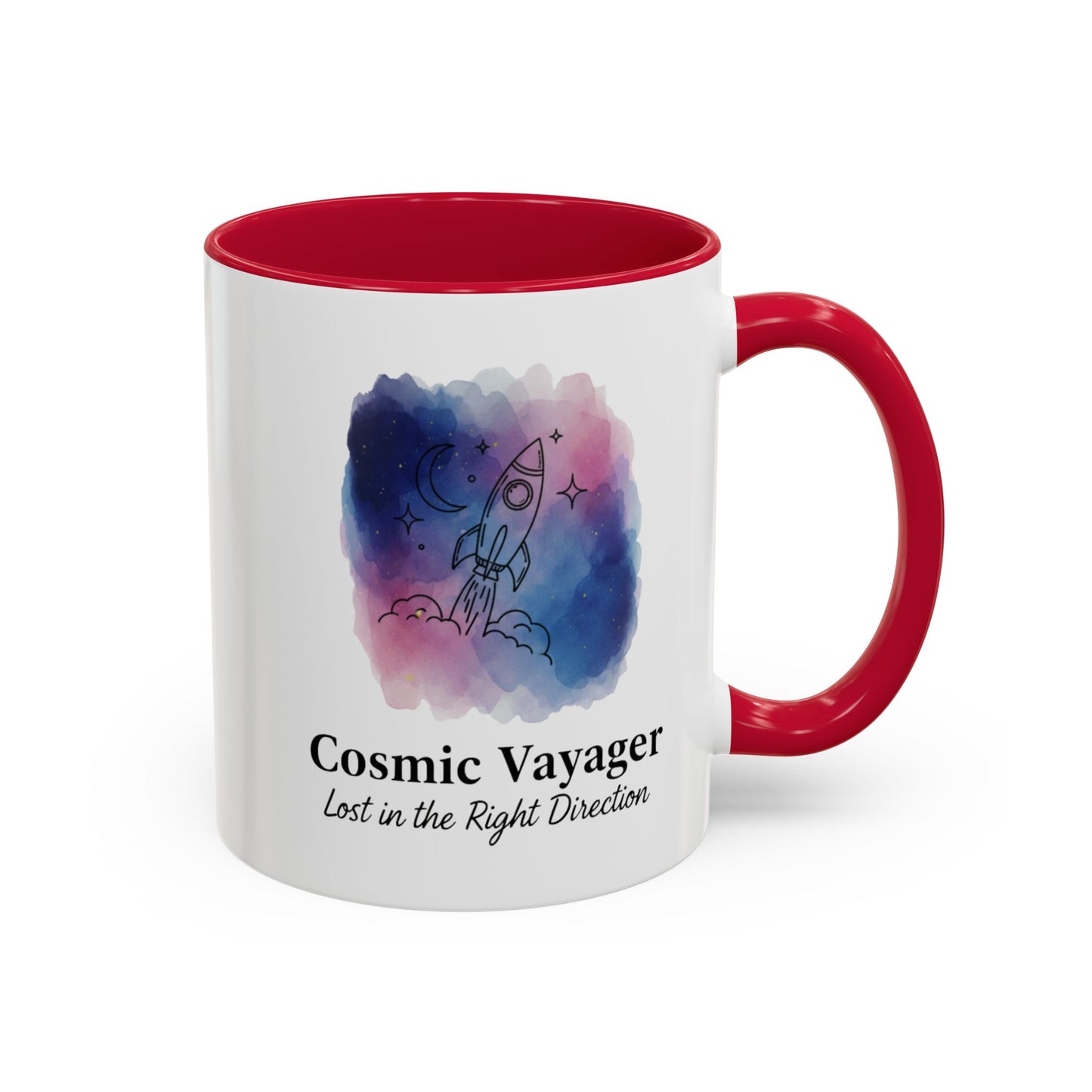 Cosmic Voyager Ceramic Coffee Mug – Space Rocket Art