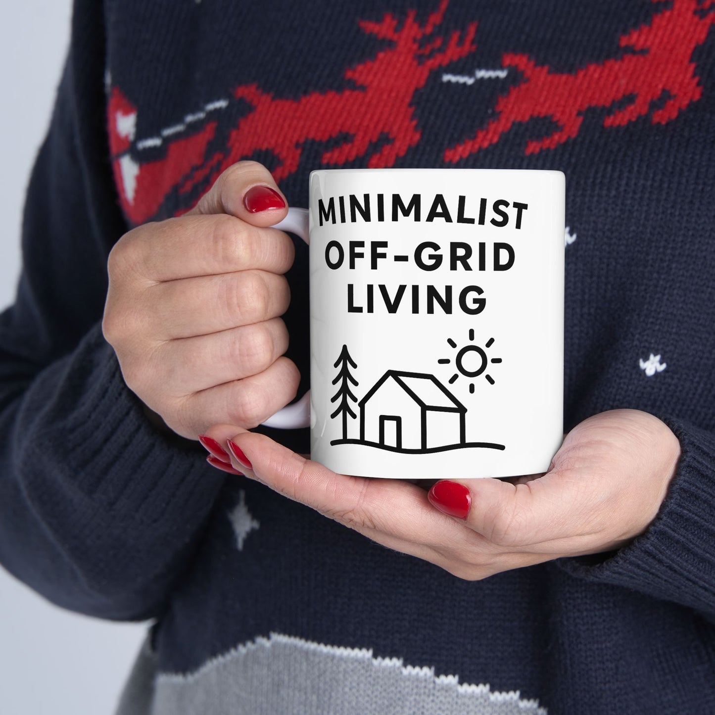 Minimalist Camper Ceramic Coffee Mug, 11oz or 15oz