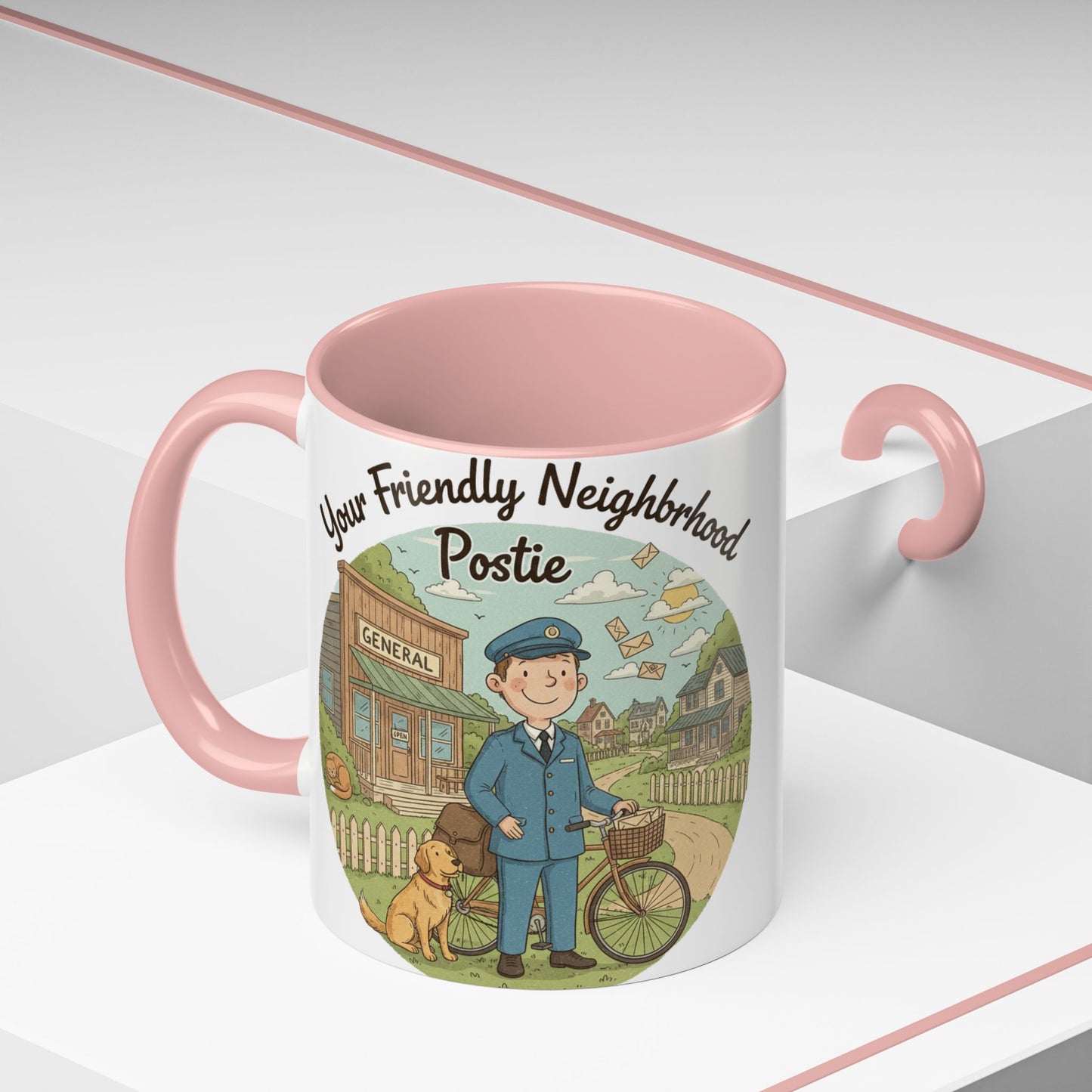 Cozy Neighborhood Coffee Mug Vintage Bike & Cottage Ceramic Accent Mug