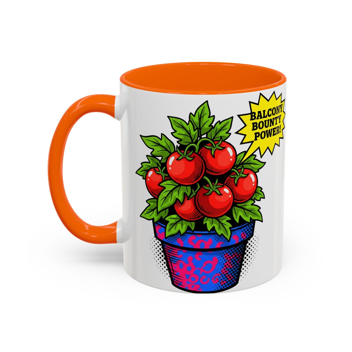 “Balcony Bounty Power!” Coffee Mug – Tomato Plant Garden Accent Mug