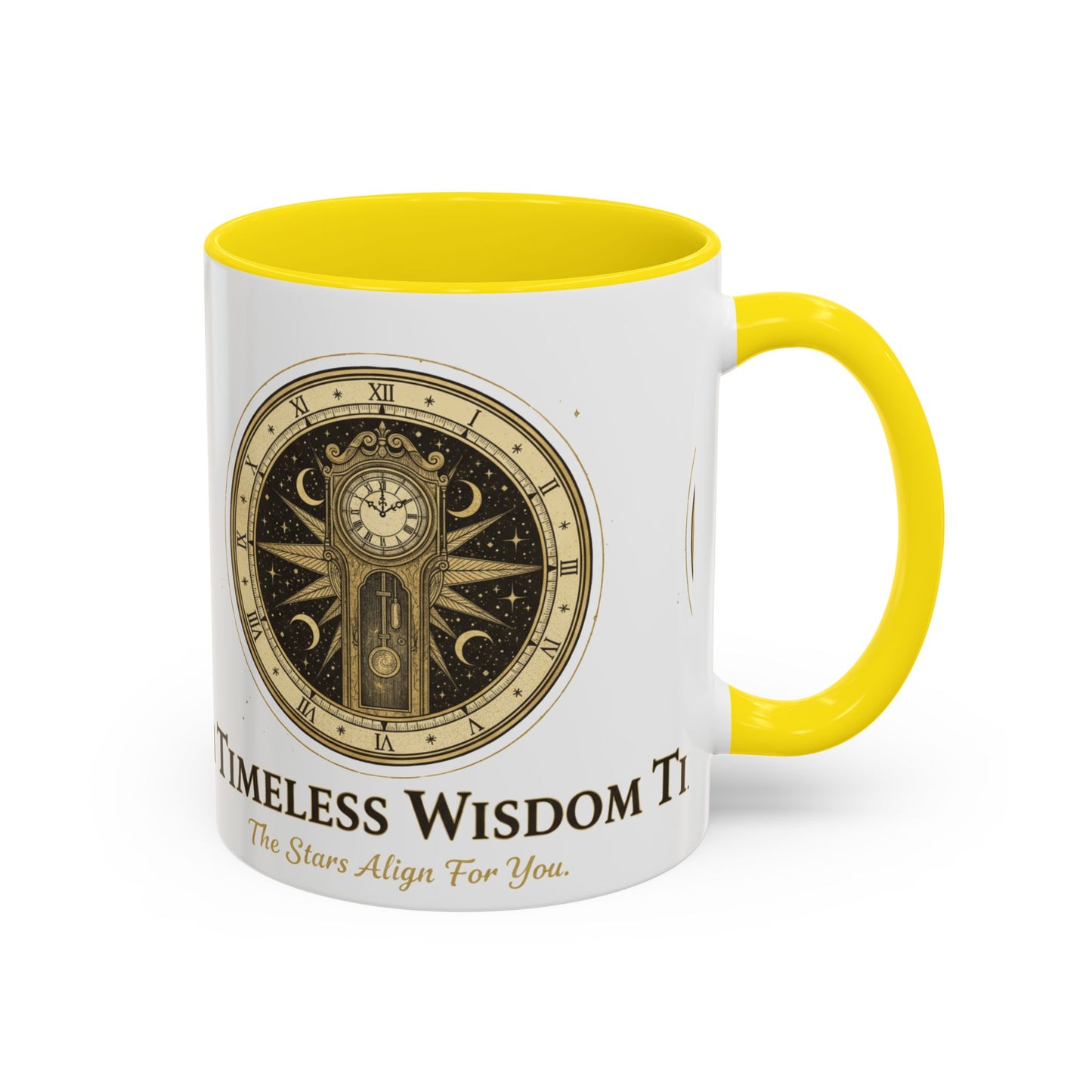 Vintage Celestial Clock Ceramic Coffee Mug | Timeless Wisdom Gift
