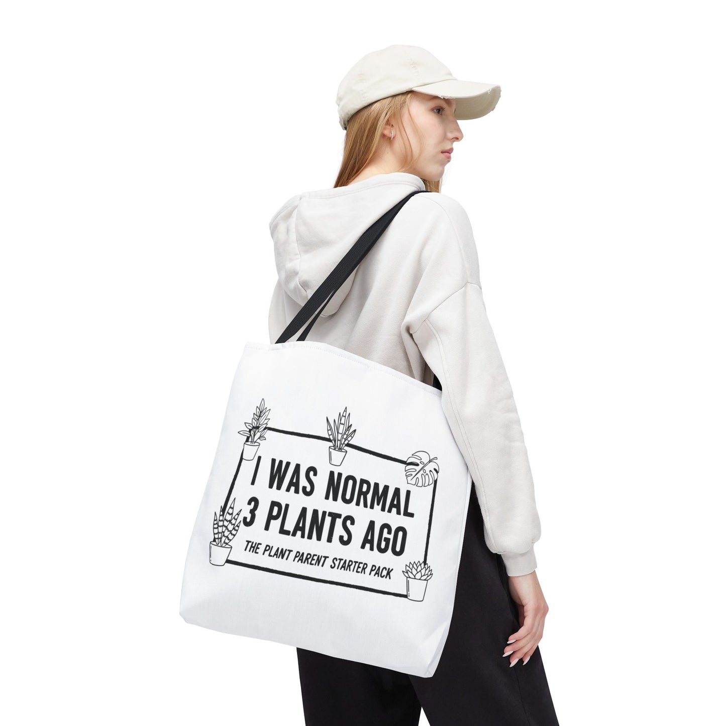 Funny Plant Parent Canvas Tote Bag | I Was Normal 3 Plants Ago Gift