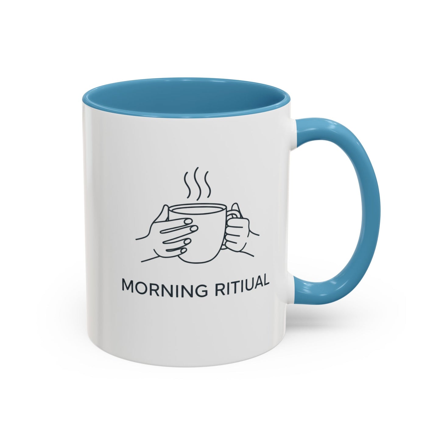 “Morning Ritual” Ceramic Coffee Mug, 11oz Accent Cup