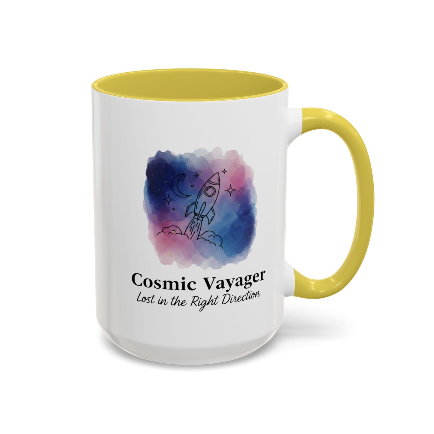 Cosmic Voyager Space Rocket Ceramic Coffee Mug | 15oz Accent Cup