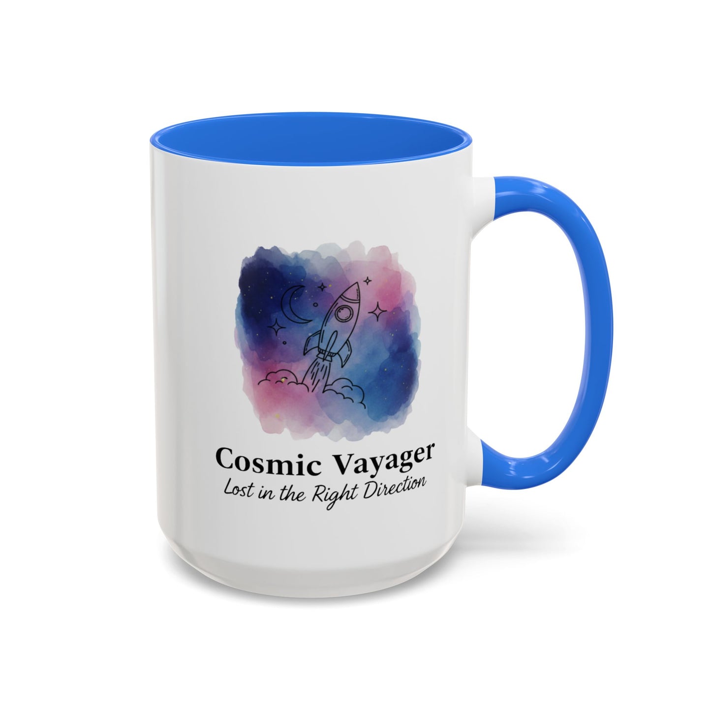 Cosmic Voyager Ceramic Coffee Mug – Space Rocket Art