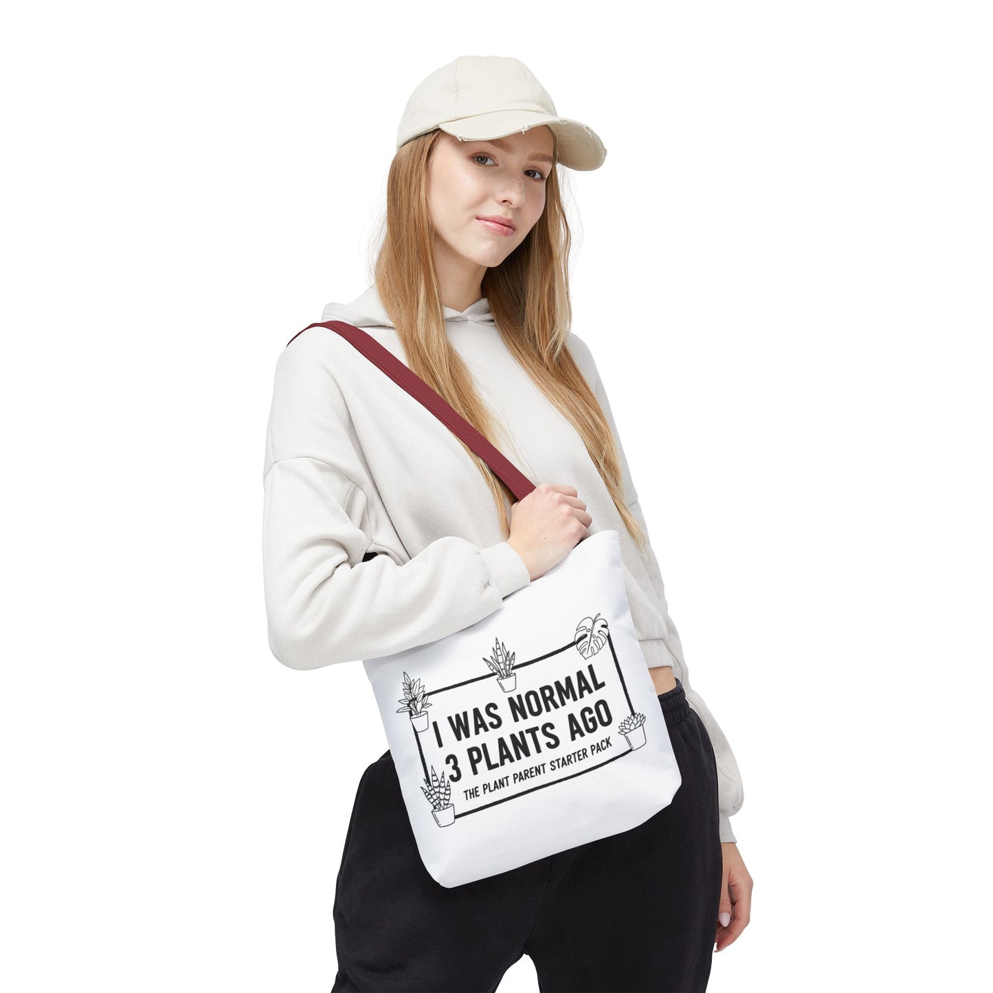Funny Plant Parent Canvas Tote Bag | I Was Normal 3 Plants Ago Gift