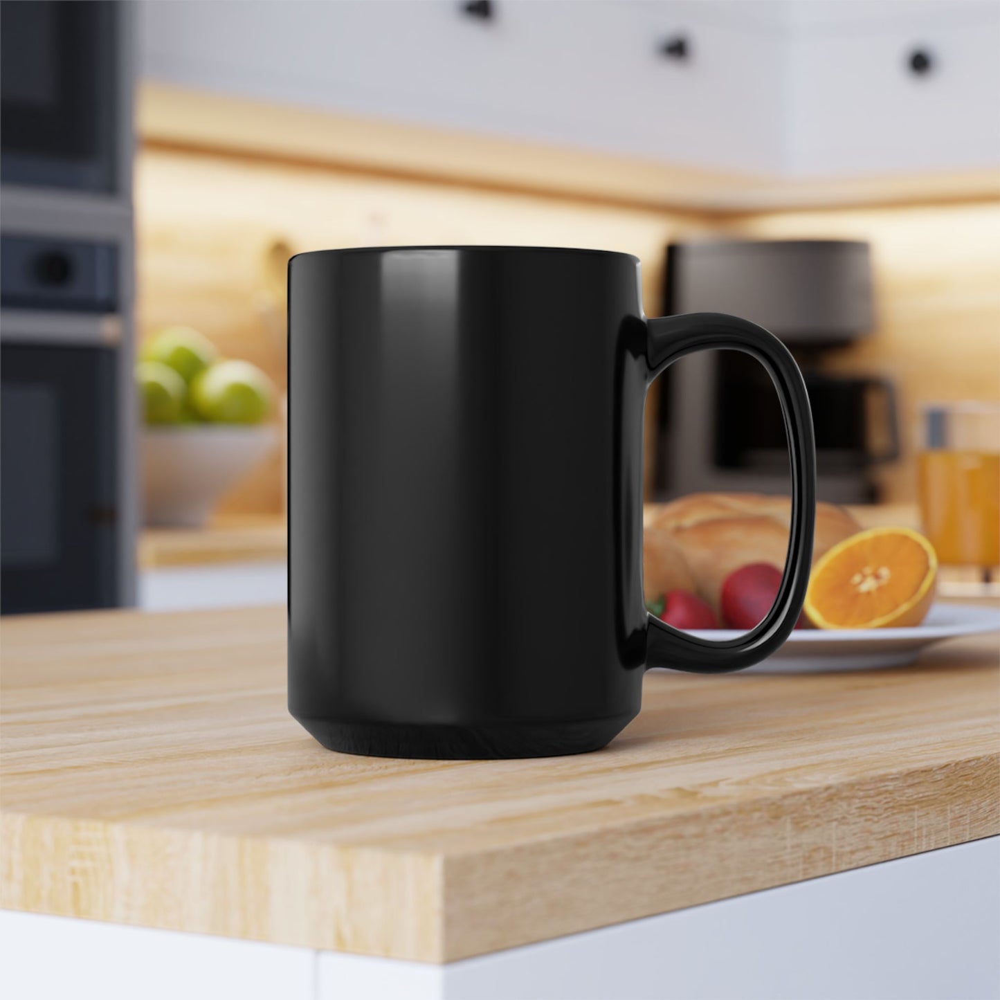 Black Ceramic Veggie Garden Coffee Mug