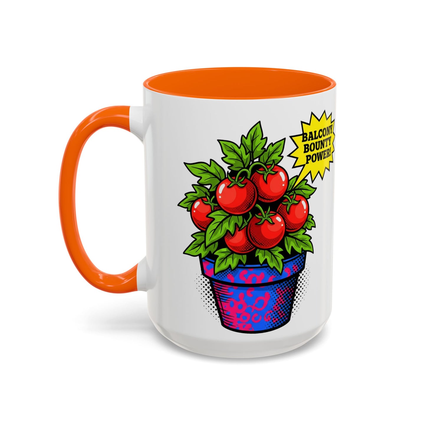 “Balcony Bounty Power!” Coffee Mug – Tomato Plant Garden Accent Mug