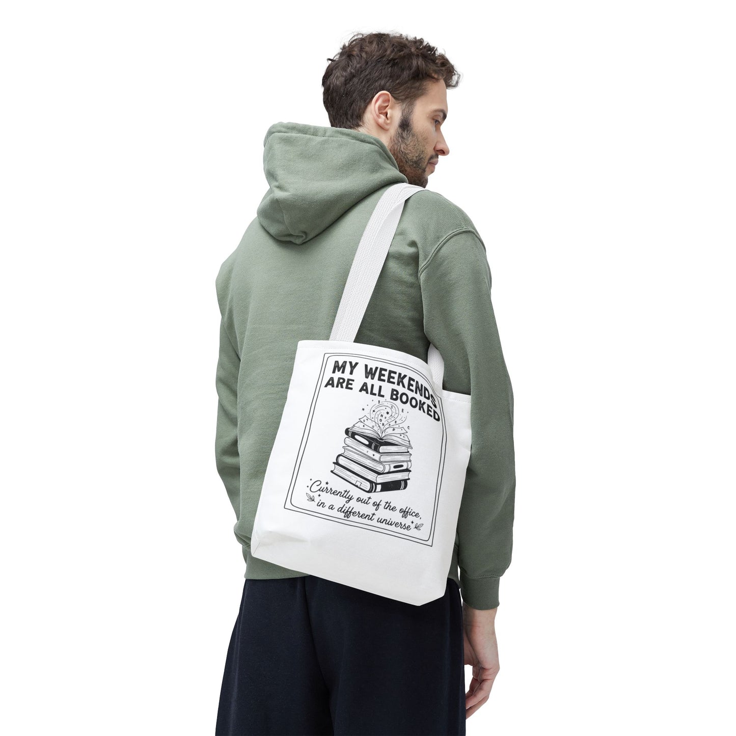 My Weekends Are All Booked Tote Bag | Funny Book Lover Gift | Bibliophile Aesthetic Canvas Bag | Literary Out of Office Tote