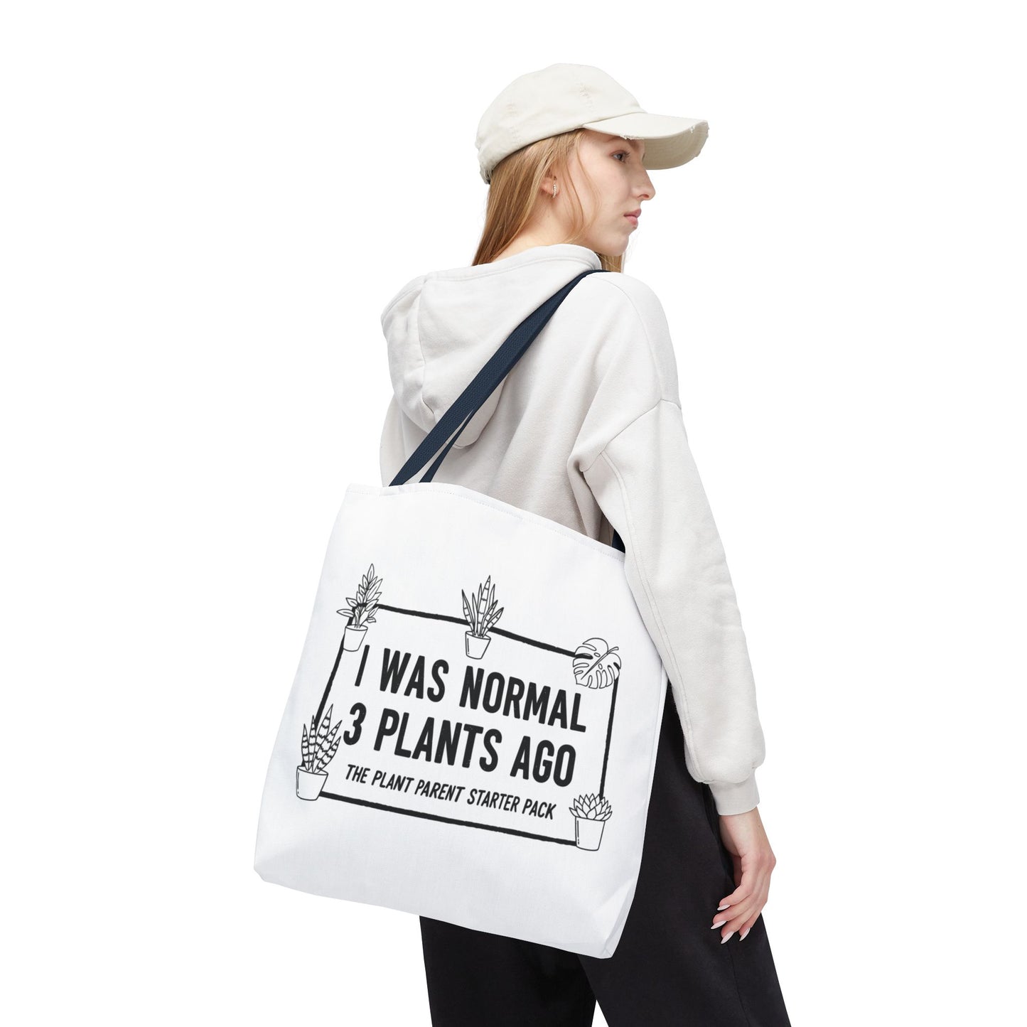 Funny Plant Parent Canvas Tote Bag | I Was Normal 3 Plants Ago Gift