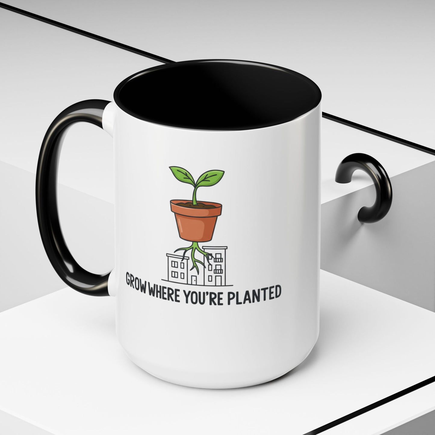 Watered & Well Planted Ceramic Coffee Mug | Plant Lover Gift