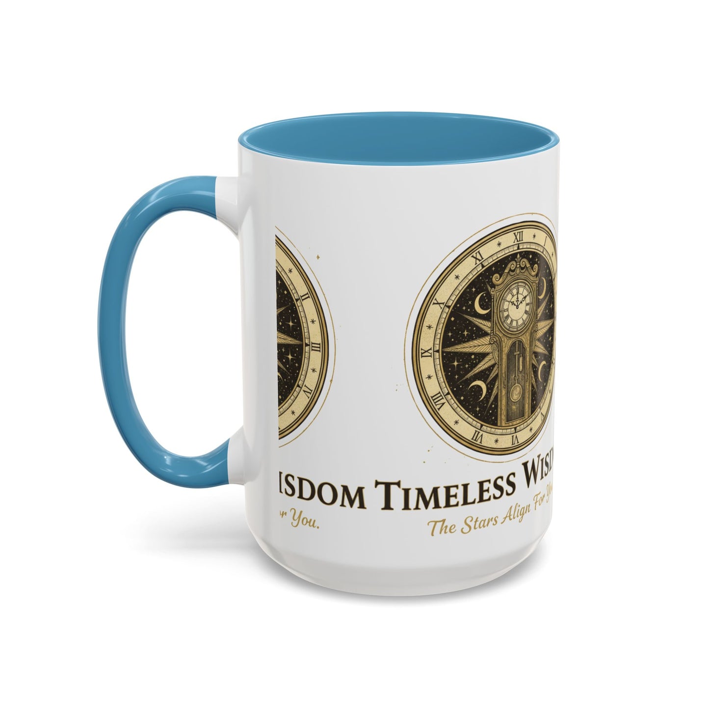 Vintage Celestial Clock Ceramic Coffee Mug | Timeless Wisdom Gift