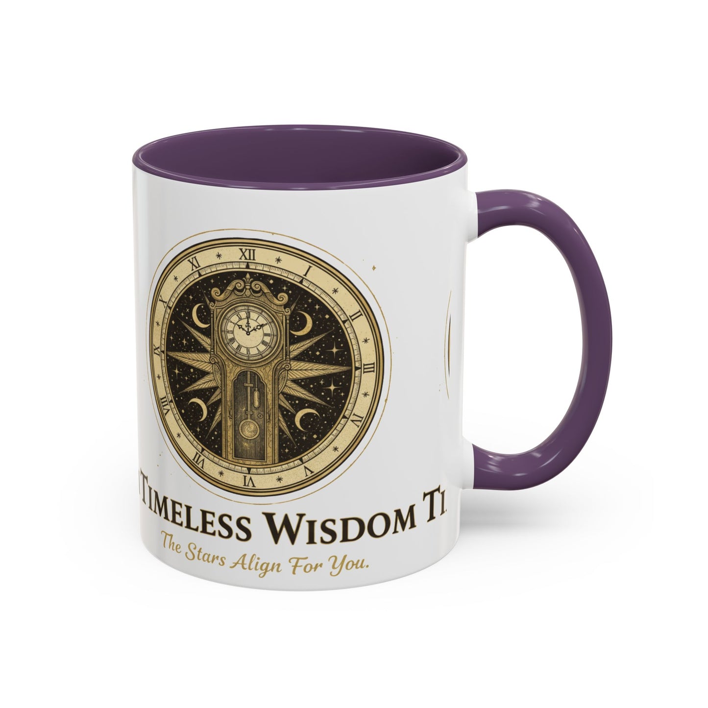 Vintage Celestial Clock Ceramic Coffee Mug | Timeless Wisdom Gift