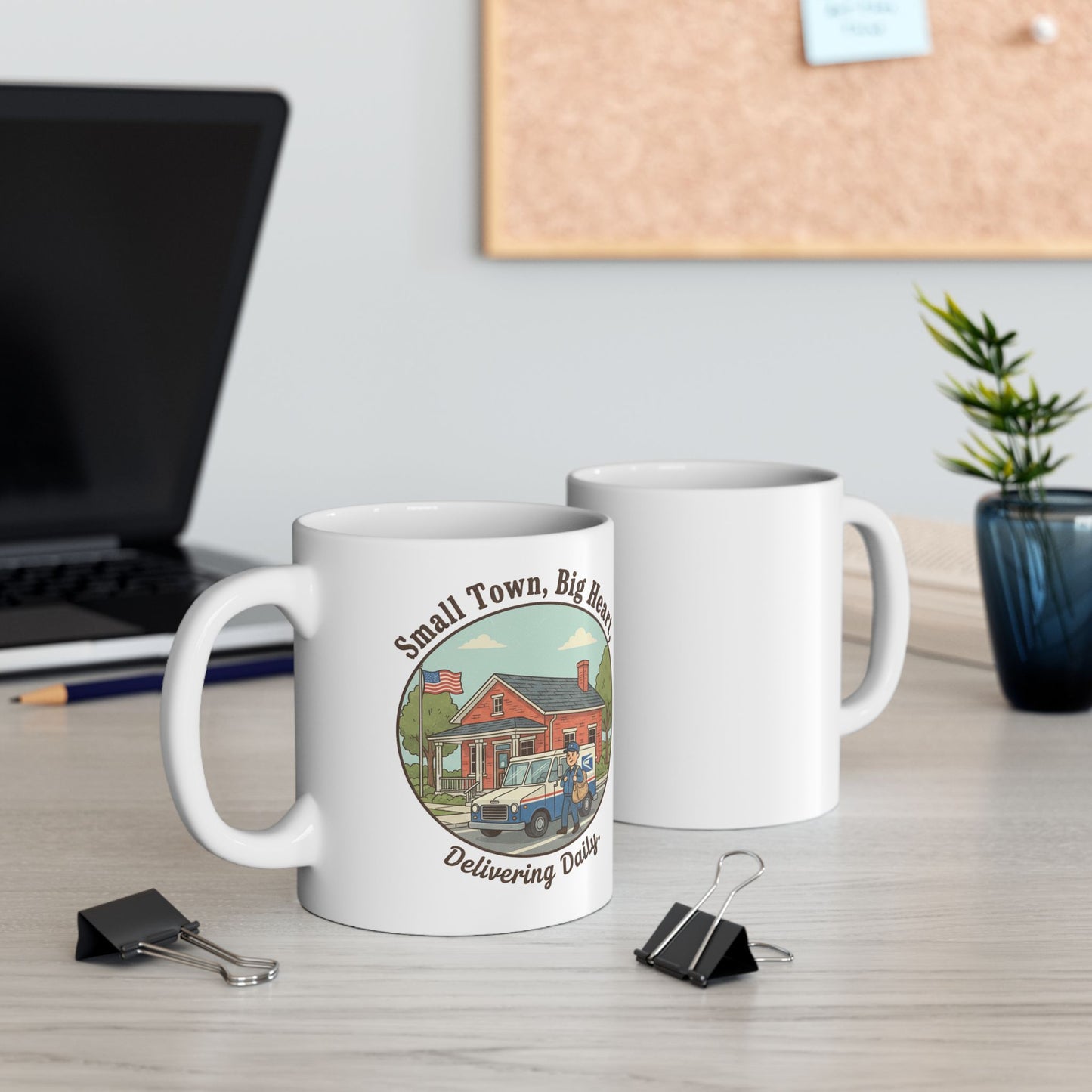 Ceramic Coffee Mug – “Small Town, Big Heart” Scenic Village (11oz/15oz)