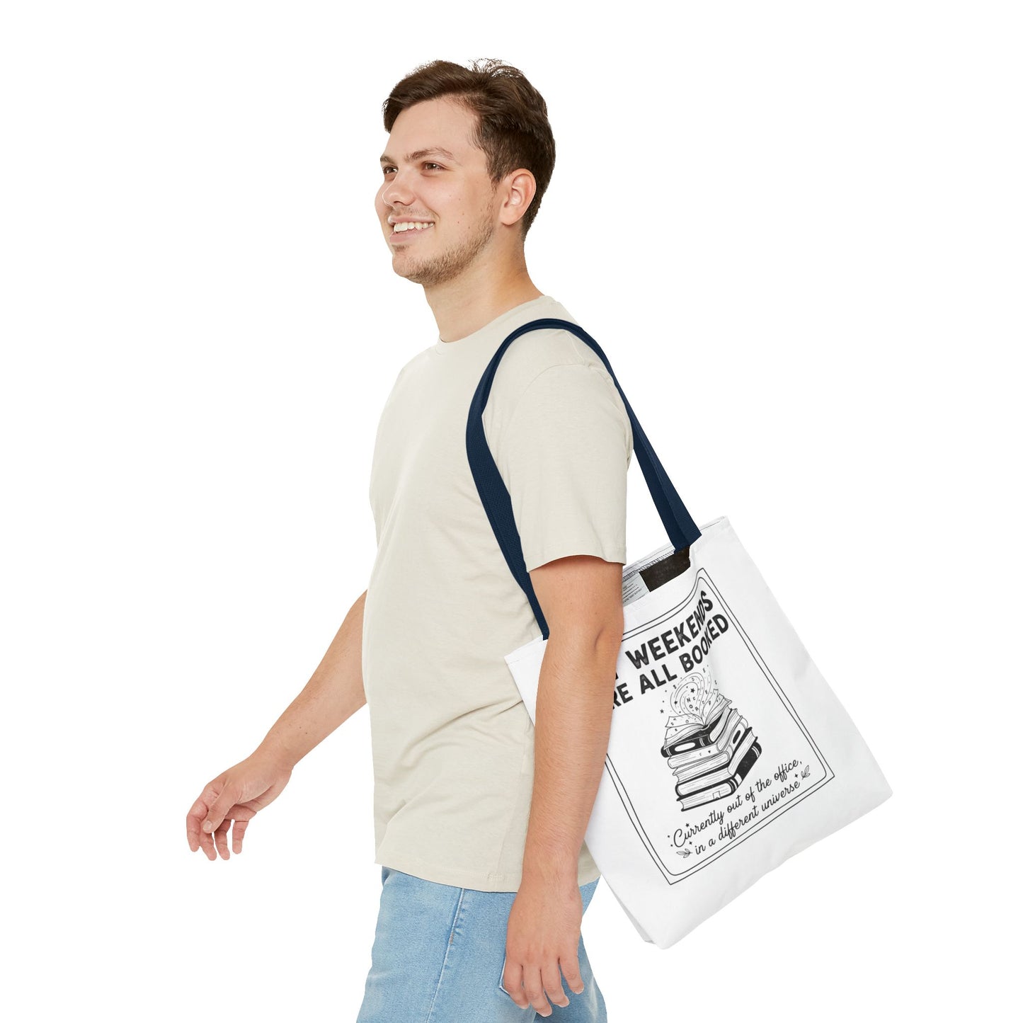 My Weekends Are All Booked Tote Bag | Funny Book Lover Gift | Bibliophile Aesthetic Canvas Bag | Literary Out of Office Tote