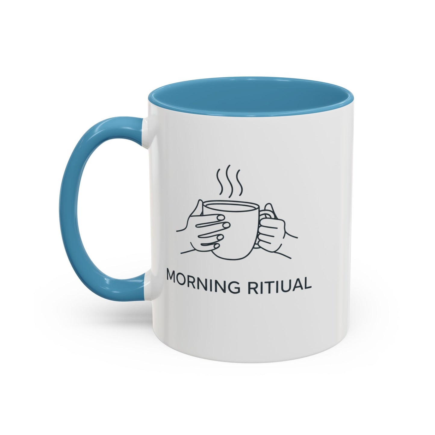 “Morning Ritual” Ceramic Coffee Mug, 11oz Accent Cup