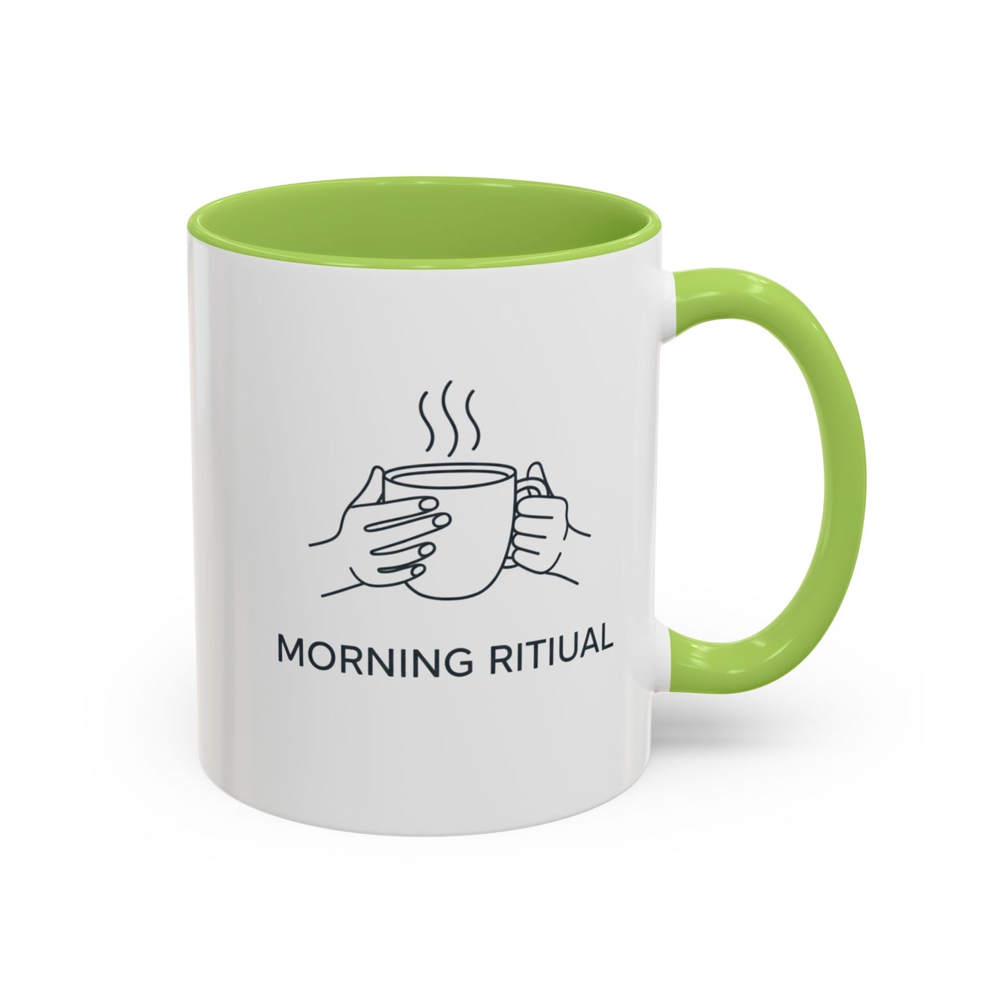 “Morning Ritual” Ceramic Coffee Mug, 11oz Accent Cup