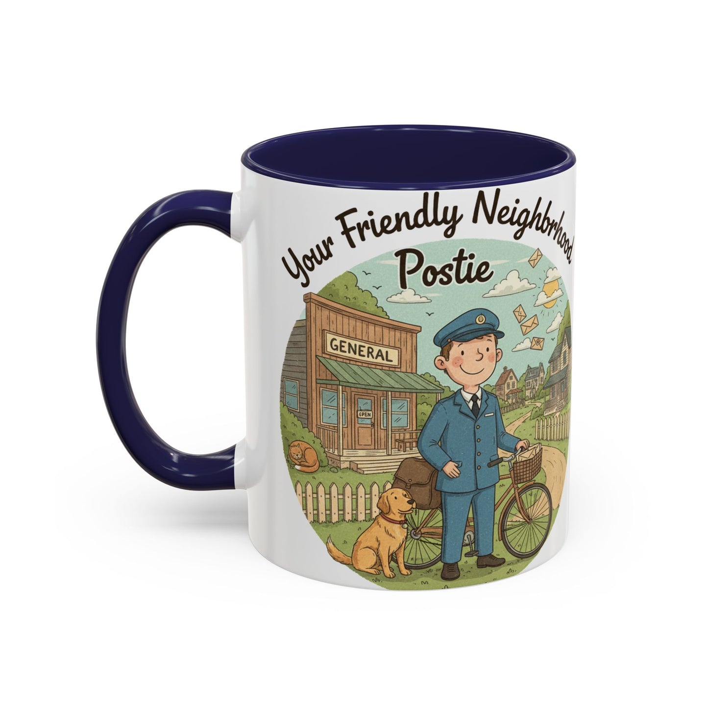 Cozy Neighborhood Coffee Mug Vintage Bike & Cottage Ceramic Accent Mug