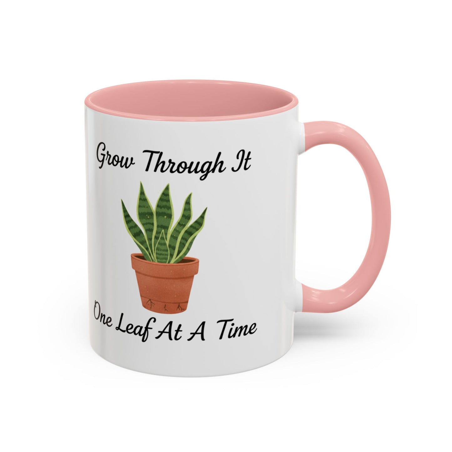 Grow Through It Coffee Mug “One Leaf At A Time” Plant Lover Ceramic Accent Mug