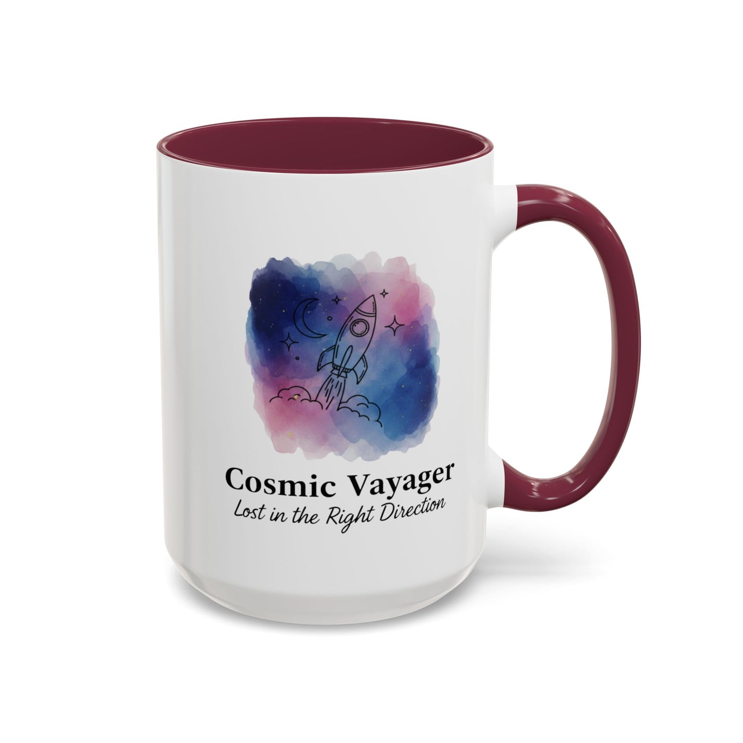 Cosmic Voyager Ceramic Coffee Mug – Space Rocket Art