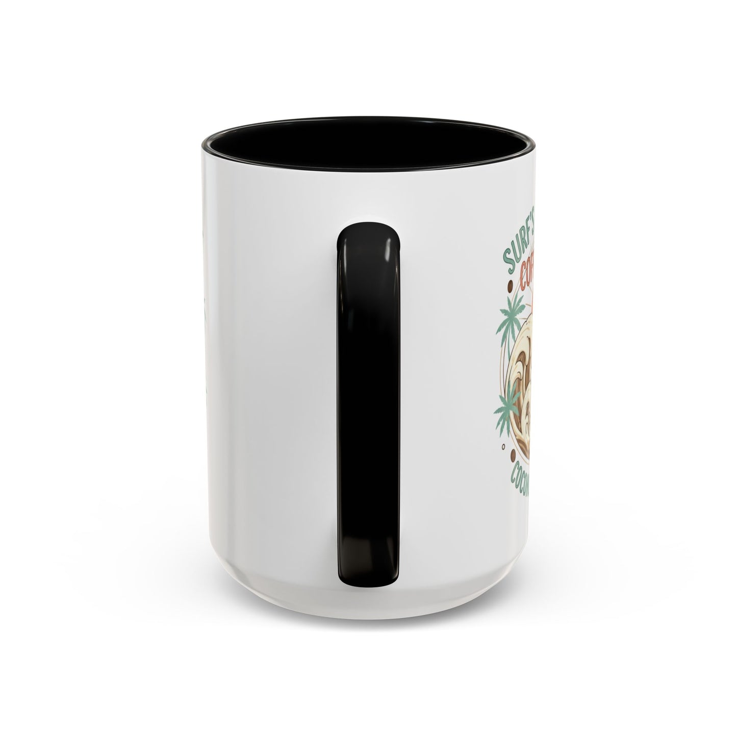 Coffee Mug “Surf’s Up Sunrise: Coconut & Caffeine” Tropical Surf Monkey Accent Mug