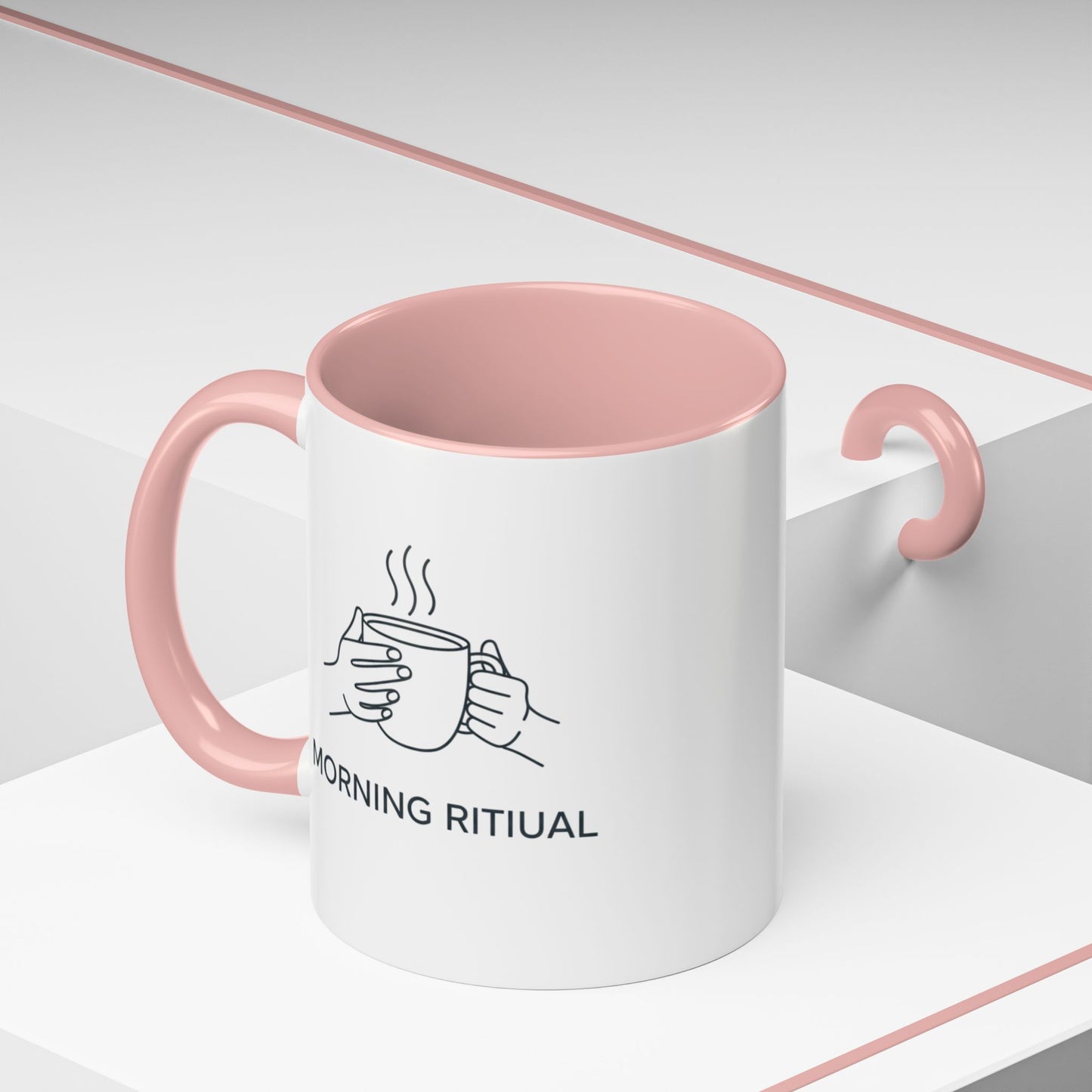 “Morning Ritual” Ceramic Coffee Mug, 11oz Accent Cup