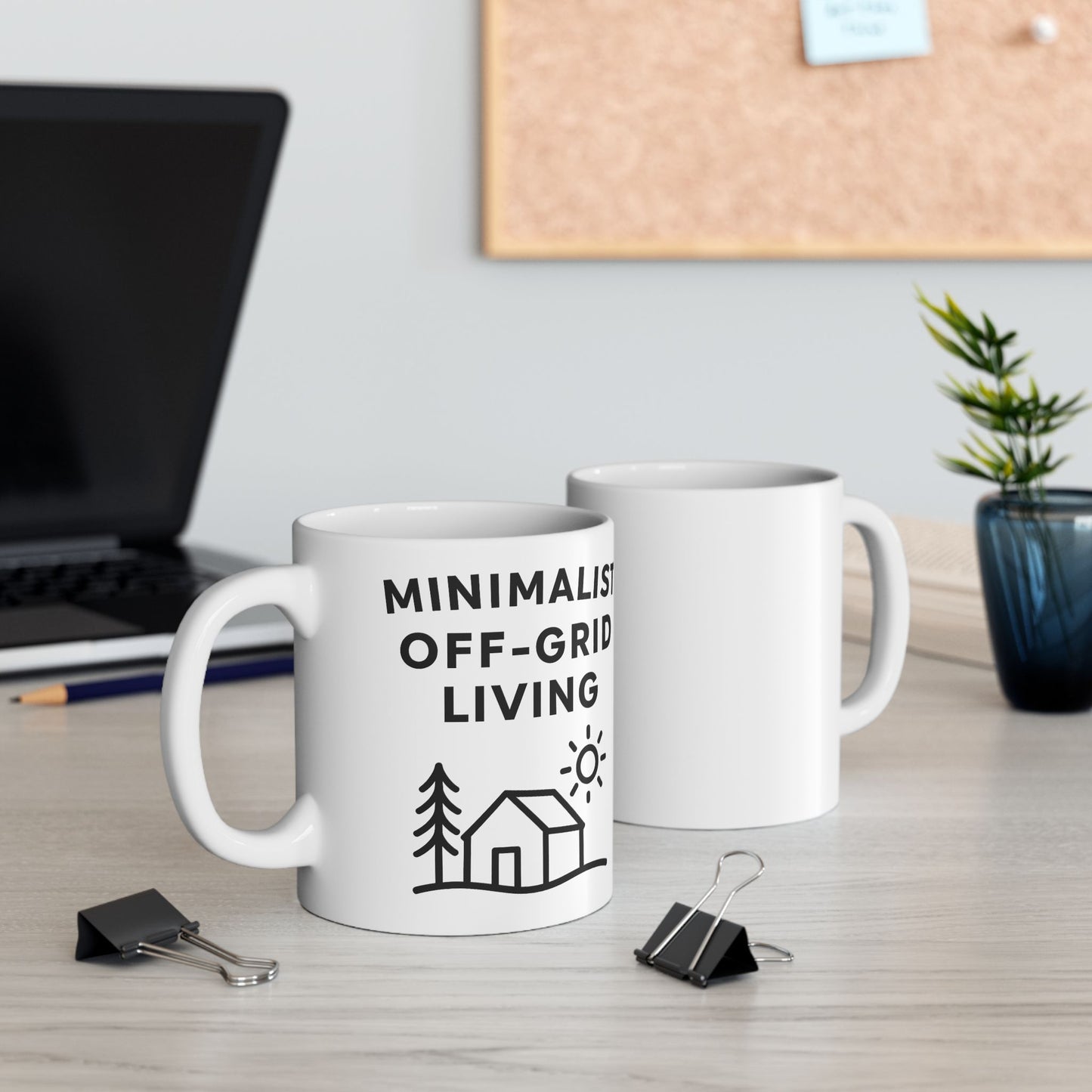 Minimalist Camper Ceramic Coffee Mug, 11oz or 15oz