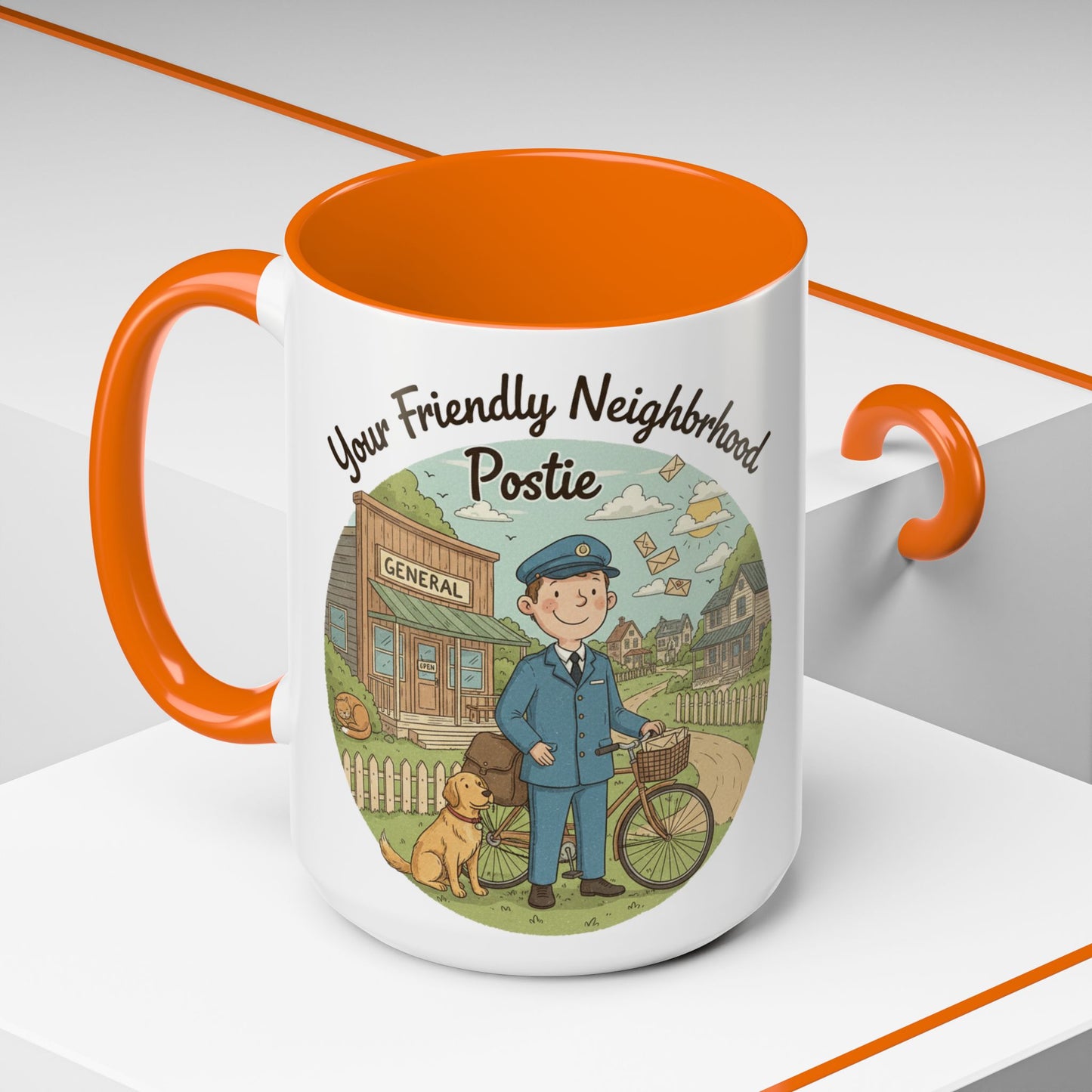 Cozy Neighborhood Coffee Mug Vintage Bike & Cottage Ceramic Accent Mug