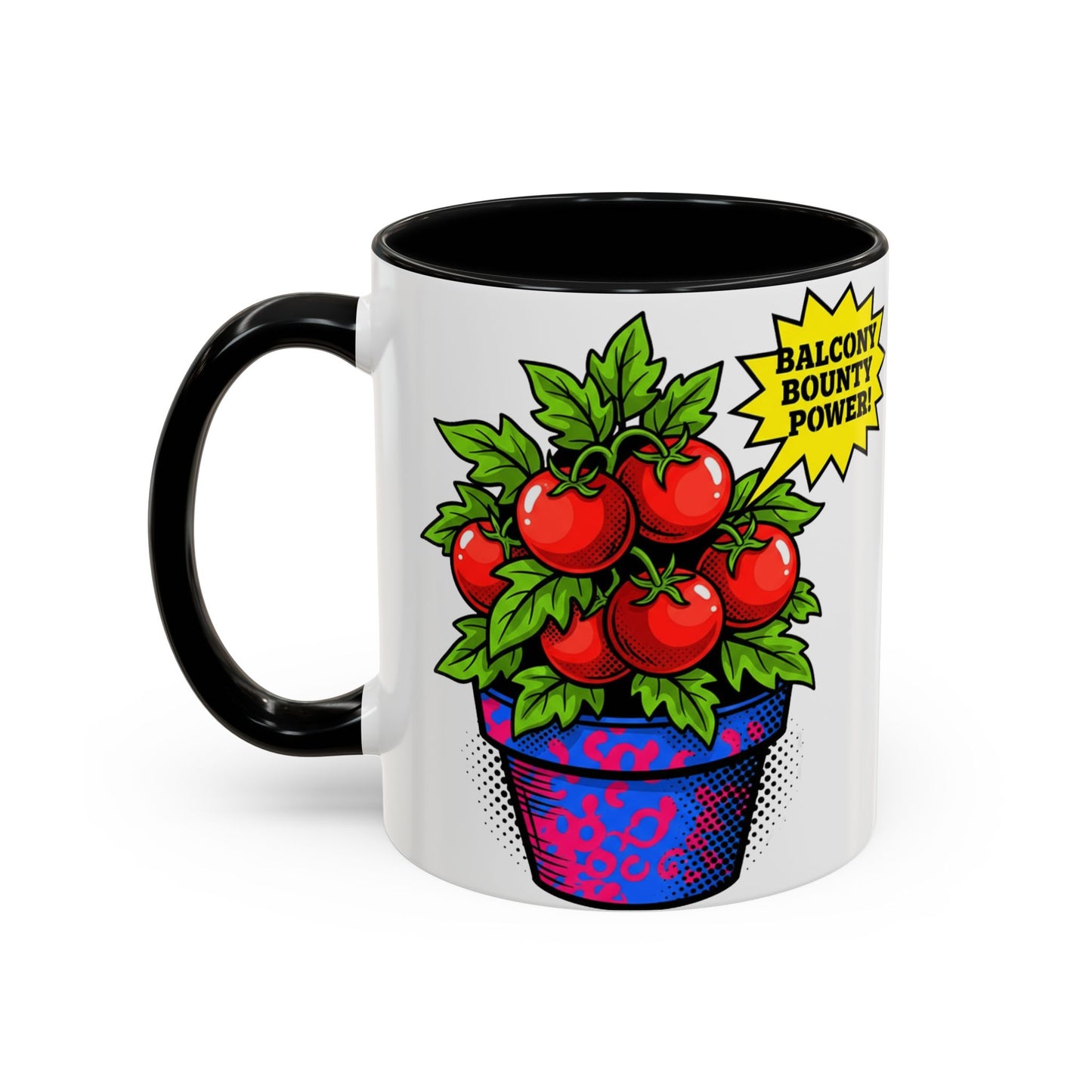 “Balcony Bounty Power!” Coffee Mug – Tomato Plant Garden Accent Mug