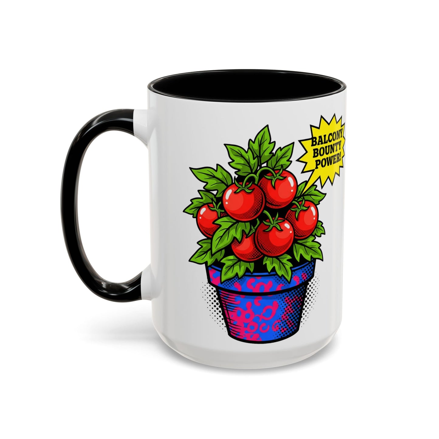“Balcony Bounty Power!” Coffee Mug – Tomato Plant Garden Accent Mug