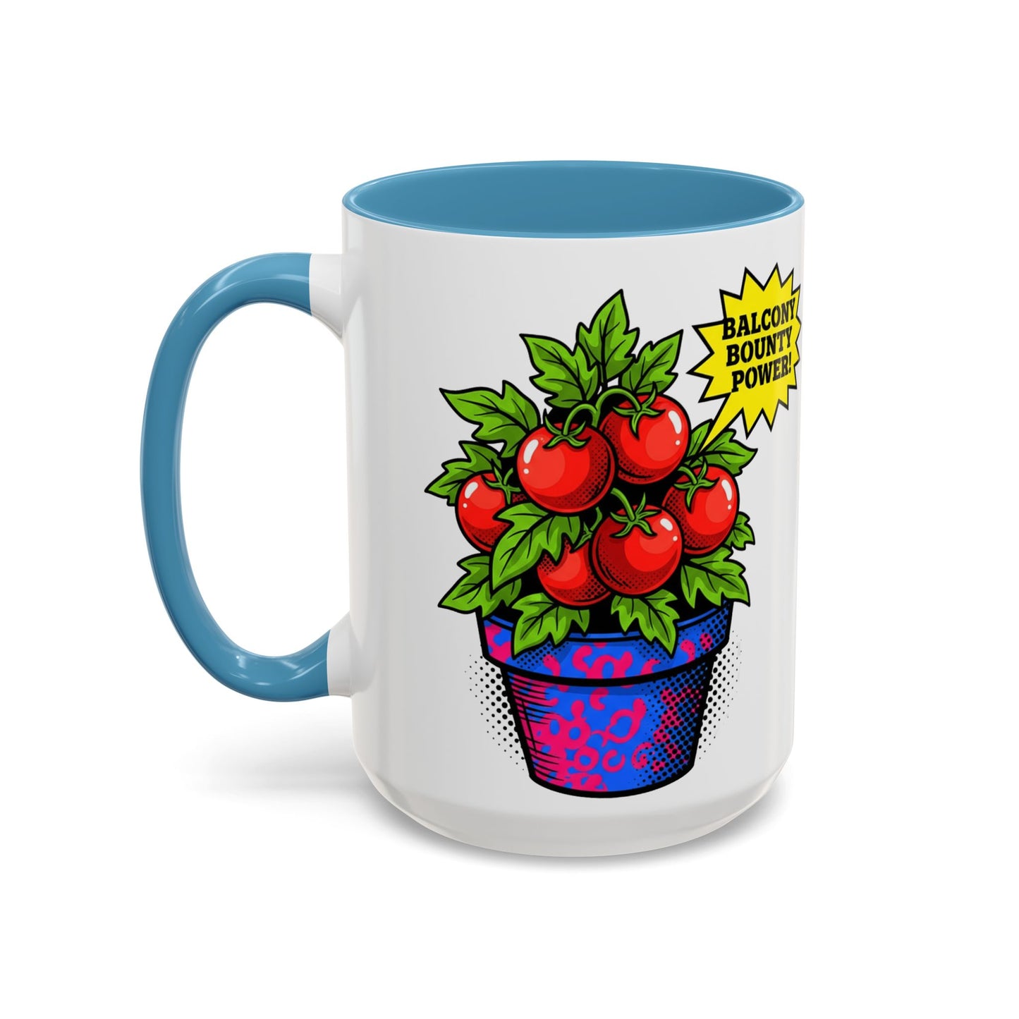 “Balcony Bounty Power!” Coffee Mug – Tomato Plant Garden Accent Mug