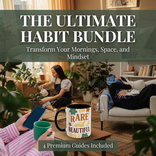 The Complete Slow Living Bundle | 'Rare is Beautiful' White Ceramic Mug & 4-Guide Collection